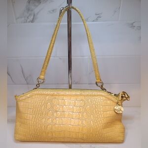 Brahmin Yellow Baguette Y2K Vintage Shoulder Bag
